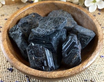 Raw Crystal Black Tourmaline Raw Stone Healing Crystals and Stones Raw Black Tourmaline Cleansing Stone Black Stone Meditation Stone Natural