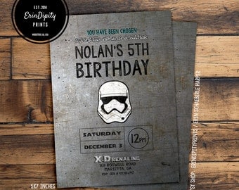 Star Wars Invitation (5x7 inches) Digital File OR Prints. All wording can be changed. (Free Shipping)