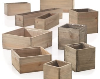 Wood planter with plastic liner,, square, rectangle, wood box, centerpiece, wedding, FREE SHIPPING IN U.S. ,
