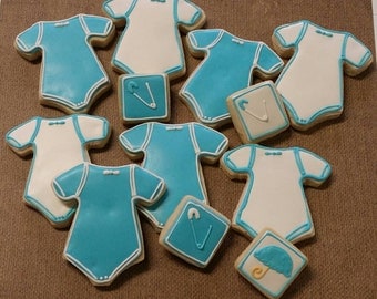 Baby Boy Gift Baby Shower Gift New Parents Baby Shower Favors Blue Cookies Mini Cookies Customized baby gift