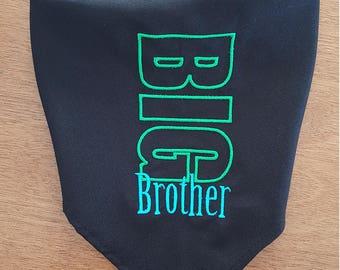 Personalized Tie-On BIG/LIL Brother/Sis Dog Bandana