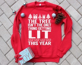 LIT Design.Men's funny drinking christmas sweater.