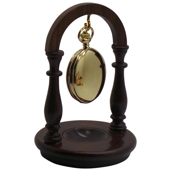Luxury Wooden Pocket Watch Display Stand Holder Hanger Hand