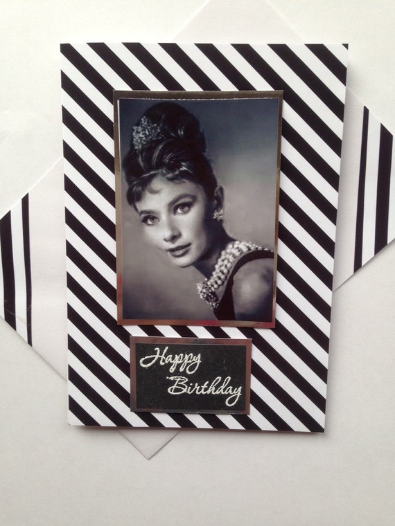 Audrey Hepburn Birthday Greetings Card Handmade Xmas