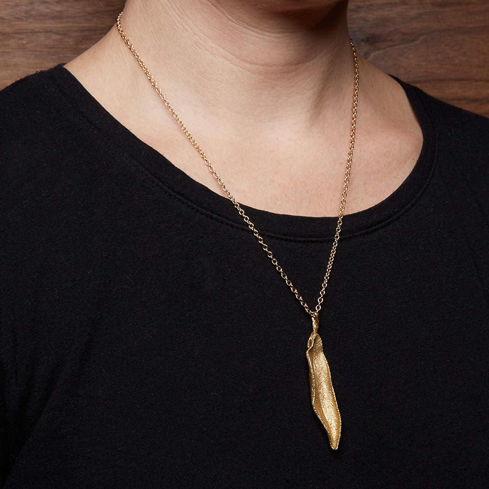 Sage Leaf Pendant Sage Wisdom & Natural Textured Sterling