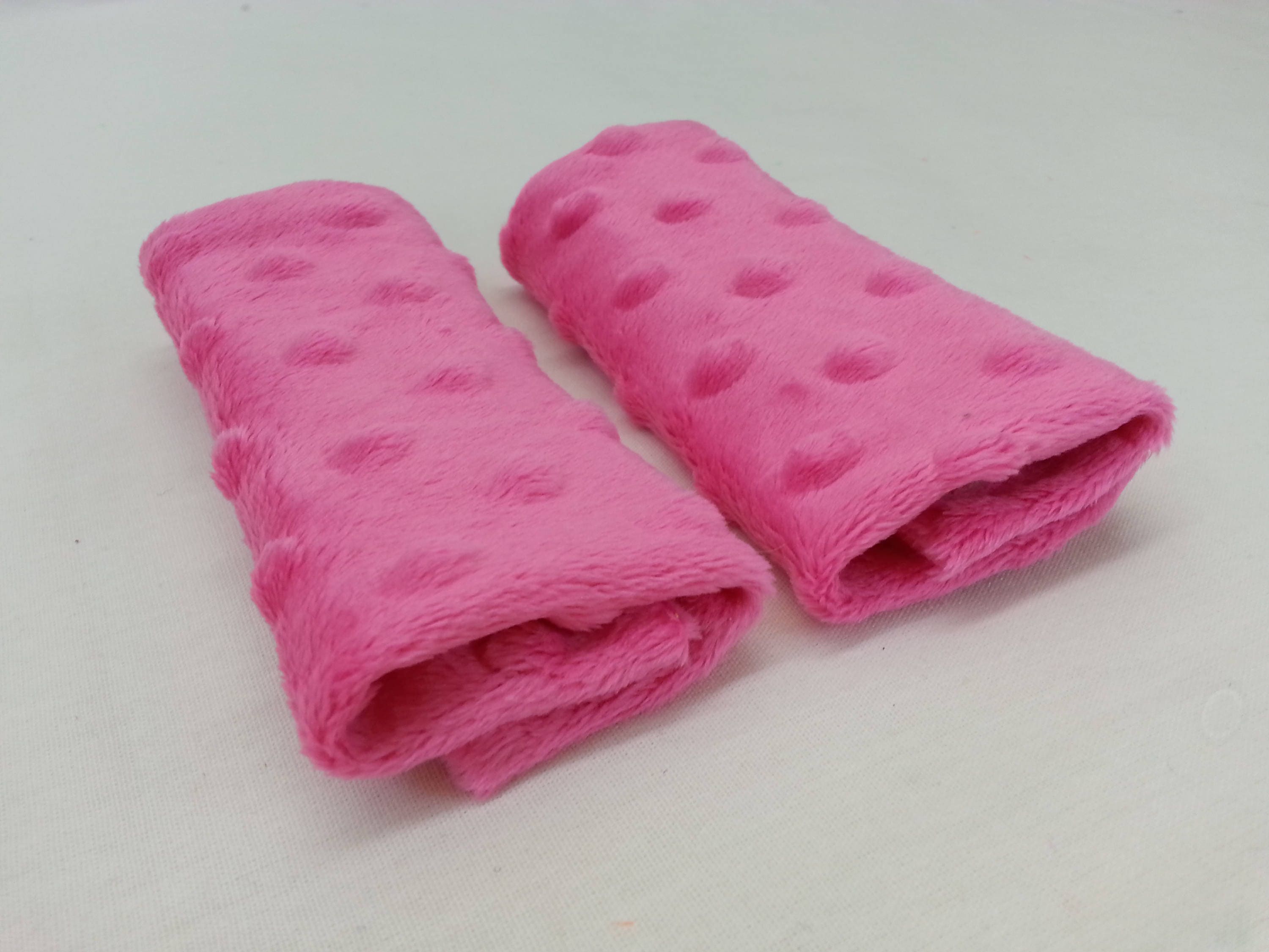 Hot Pink Minky Car Seat Strap Covers for Infant/Baby/Toddler