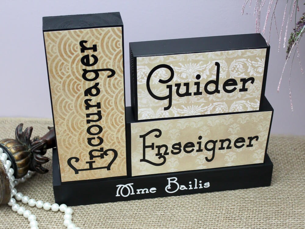 Unique French Teacher Gift Graduation Present Personalized