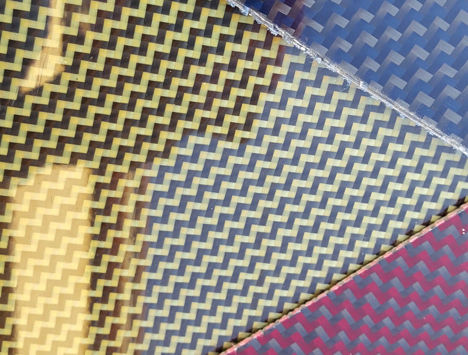Carbon Fiber Kevlar Hybrid Fiberglass Panel Sheet 6"x36" Glossy One