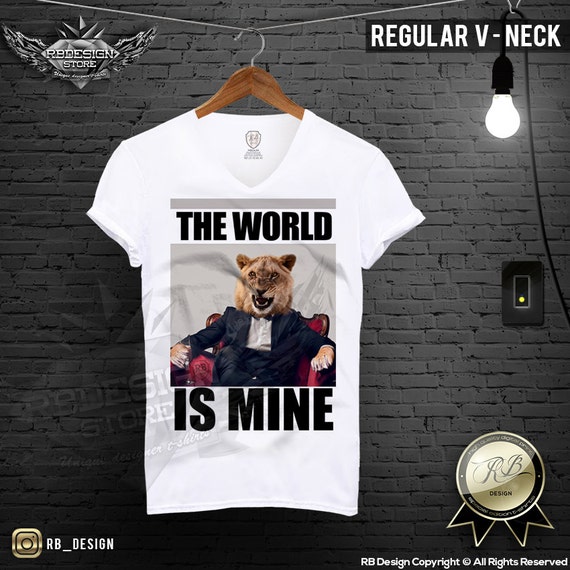Items similar to Scarface Parody Men's T-shirt The World Is Mine Angry ...