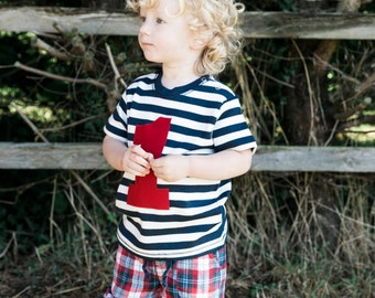 1st Birthday Outfit | Baby Boy First Birthday Outfit | 1st Birthday Boy Outfit | First Birthday boy | Stripy SS Aplique 1