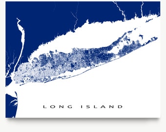 Long Island Map Print, Long Island Art, Long Island New York State, USA Map Prints