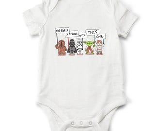 Star wars baby onesie The Force is strong in by OldCauldronGifts