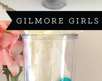 Gilmore Girls | Gold Skinny Tumbler | Stars Hollow | Mug Cup | Gift | Drink Holder | Fitness Water Bottle | Rose Gold Silver Glitter