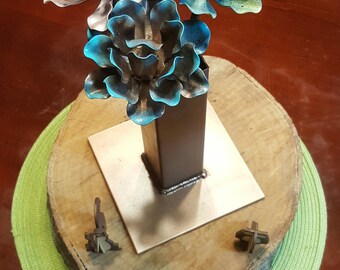 Hand made decorative Metal flower - Valentines Day - Mothers Day - Anniversary - Wedding - Metal bouquet - Steel Flower - Steampunk