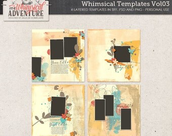 Templates digital scrapbooking, artsy, painted, painted masks, photo masks, clipping masks, photo frames, paint, photoshop