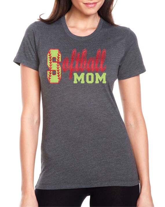 Softball Mom Tee. Softball Apparel. Custom Softball shirts.