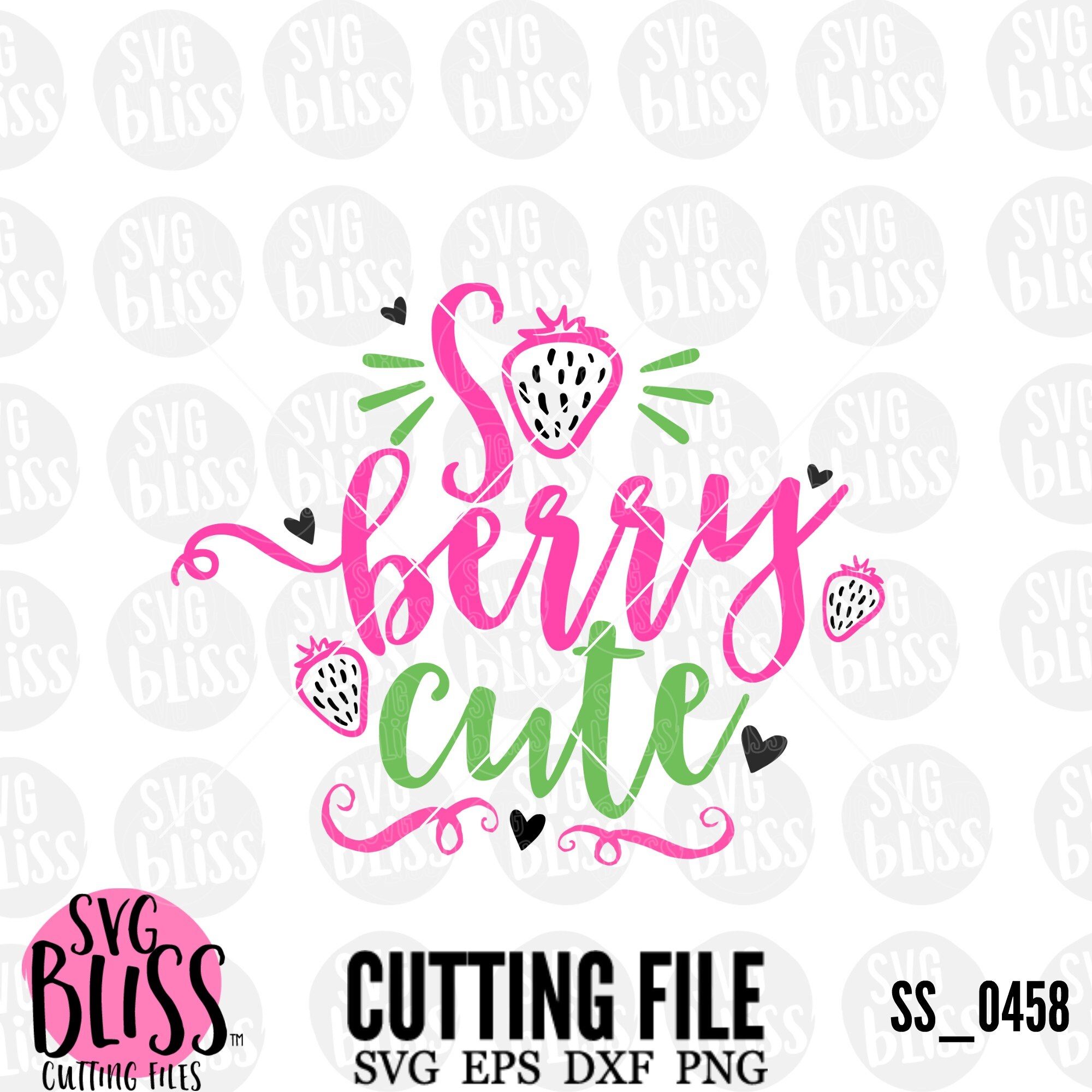 Download So Berry Cute SVG Strawberry SVG Cutting File for Cricut or