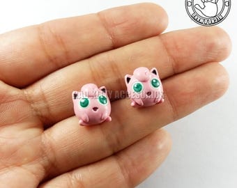 Jigglypuff Inspired Stud Earrings, Surgical Steel Posts