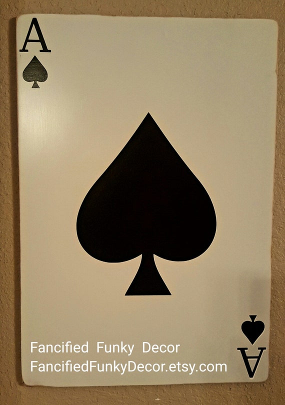 Large Playing Card Playing Card Sign Ace of Spades Wall Art