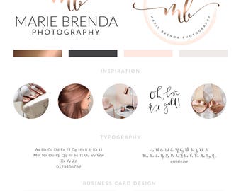 Watercolor Logo Design, Logo Design, Rose gold Branding kit Logo Design Premade Branding Package, stamp, Photography Logo, watermark