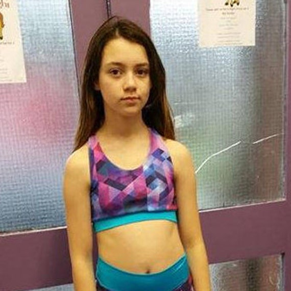 Cheer Crop Top Sports Bra Lined Brazi Tween Sizes XXS XS