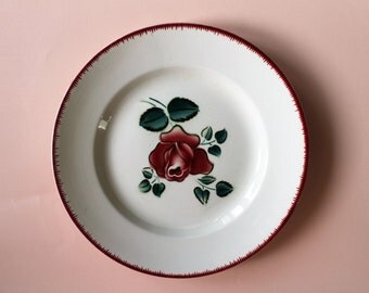 Vintage Plate. Sarreguemines. Digoin. French Transferware. Ceramic Plate. Floral Plate. Antique Serving Dish. Bagatelle. French Country. 40s