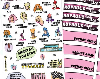 RuPaul's Drag Race Season 9 TV Show Planner Sticker Kit