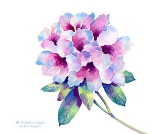 Watercolor flowers  Etsy