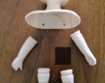 Porcelain Doll Head Legs and Arms Ready to Make A Cloth Body Doll Making Crafts