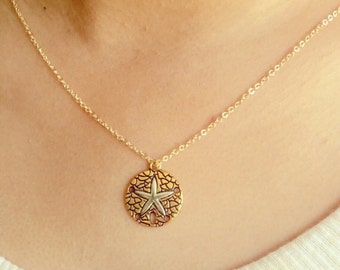 Sand Dollar Necklace / Gold or Silver Necklace