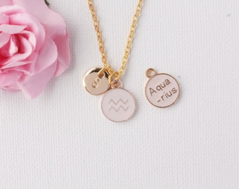 Aquarius Zodiac Sign Astrology Necklace, Aquarius necklace, star sign necklace,star sign necklace, January and February birthday /GFZSSNAQU1