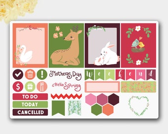 Weekly Sticker Set, White Rabbit Functional Weekly Stickers, Cute Sticker,Planner Stickers, Weekly Sticker, Weekly Kit, Planner Stickers