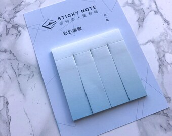 Blue Ombre Tear Off Sticky Note Marker Tabs / Memo Pad