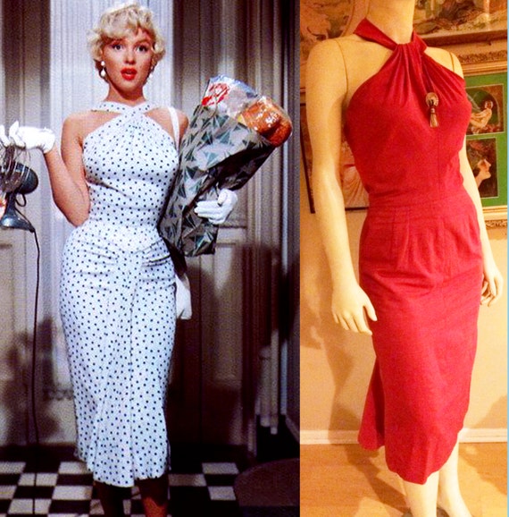 Vintage Marilyn Monroe Dress exotic 1950s by TorchSingerVintage