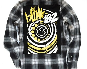 BLINK 182 Flannel (S/M) | custom flannel | womens flannel | mend flannel | band flannel | rock band | grunge flannel | vintage flannel