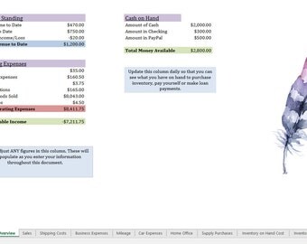 2017 Hair/Beauty/Clothing Consultant Accounting Program Spreadsheet -Simple & easy to use format-Automatic calculations within program