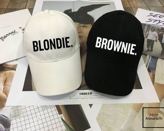 Blondie Brownie hat, Baseball hat, Couples Hats , Valentine day, king hat Queen hat Low-Profile Baseball Cap Baseball Hat