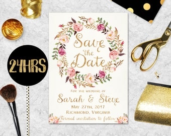 Printable Save the Date Template - Save the date printable - Save the date postcard template - Save the date printable rustic postcard