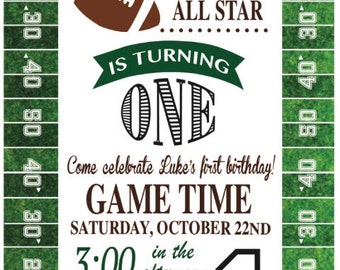 Football Birthday Invitation, 5x7