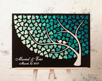 Wedding Guest Book Alternative Wedding 3D guest book Wood Rustic wedding guestbook Unique guest book Turquoise Wedding Ideas wedding decor