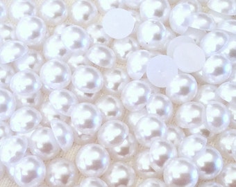 900PCs Mixed size White Flatback Half Round Pearls 2mm-10mm Loose, Bling, Nail Art, Cellphone case deco