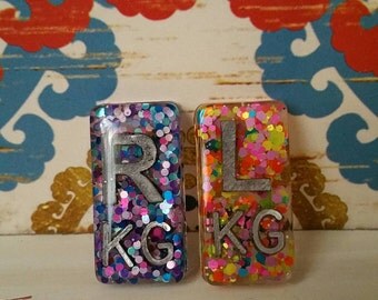 Confetti Small Rectangular Xray Markers- MAX 2 Initials. ONE SET