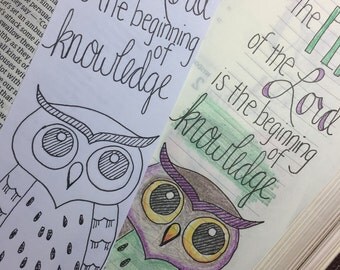 Bible Journaling Printable Proverbs Template Set of 5 Designs -Template Q