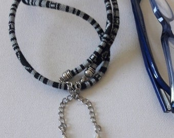 Black and white Boho Ibiza style glasses cord necklace for him or her