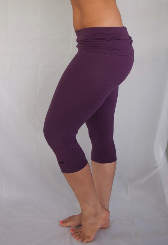 4 length yoga pants 3 Plum Pants/Capri Yoga 3/4 Yoga Length Womens Pants/Fitness