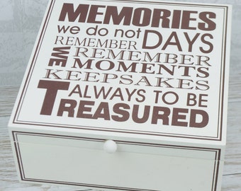 Wooden Memory Box Keepsake Chest Treasured Memories Men's Ladies Kid's Box F0808 W10