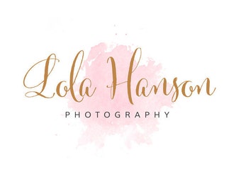 Watercolour Logo | Premade Logo Design | Calligraphy Logo | Colour Logo | Small Business Logo | Watercolour Splodge | Photography Logo