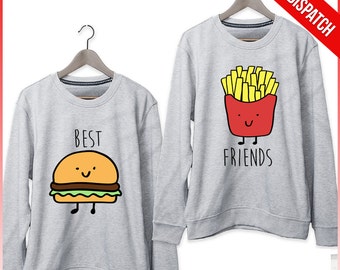Best Friends Sweatshirts Set - FAST DISPATCH! Matching sweatshirt set Best Friend Gift BFF best Friend forever bff sweatshirt