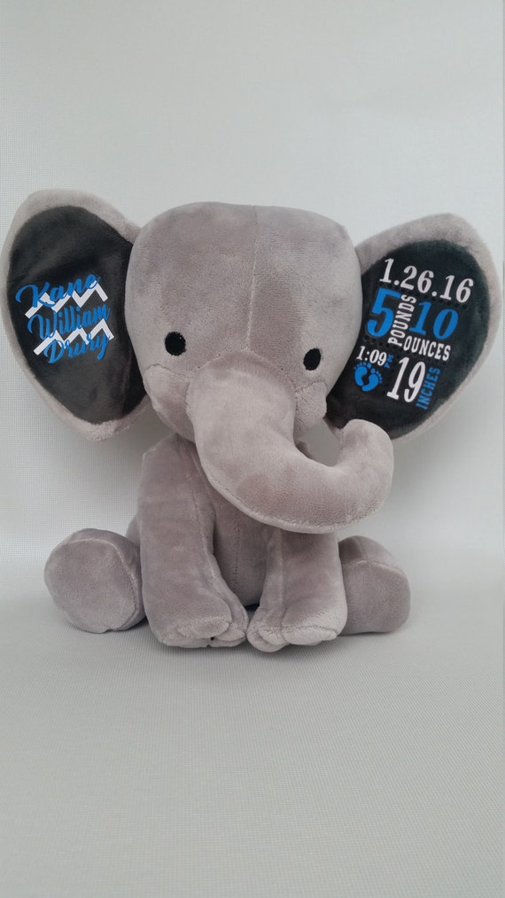 Download FREE SHIPPING Stuffed Elephant Baby Stats Birth