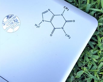 Decal {Caffeine molecule}-Laptop Decal/Laptop Sticker/Phone decal/Phone sticker/Car Sticker/Car Decal/Window Decal/Window Sticker